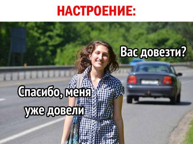 Настроение: Вас довести? Спасибо, меня уже довели.
