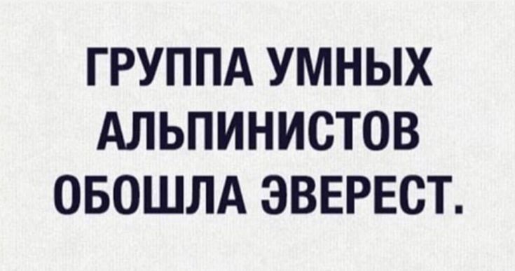 ГРУППА УМНЫХ АЛЬПИНИСТОВ ОБОШЛА ЭВЕРЕСТ.