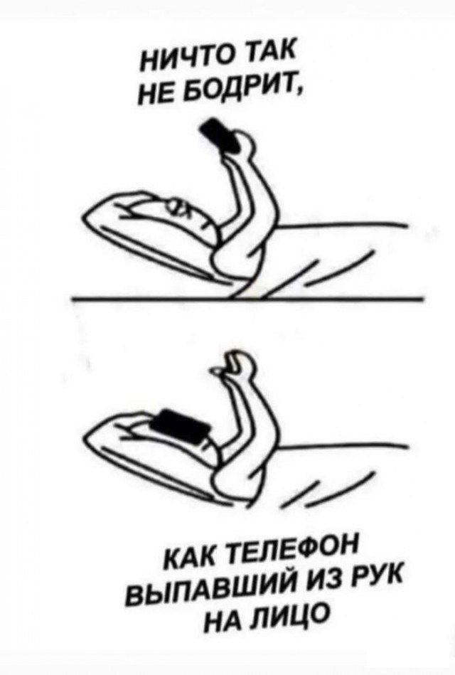 НИЧТО ТАК НЕ БОДРИТ, КАК ТЕЛЕФОН ВЫПАВШИЙ ИЗ РУК НА ЛИЦО
