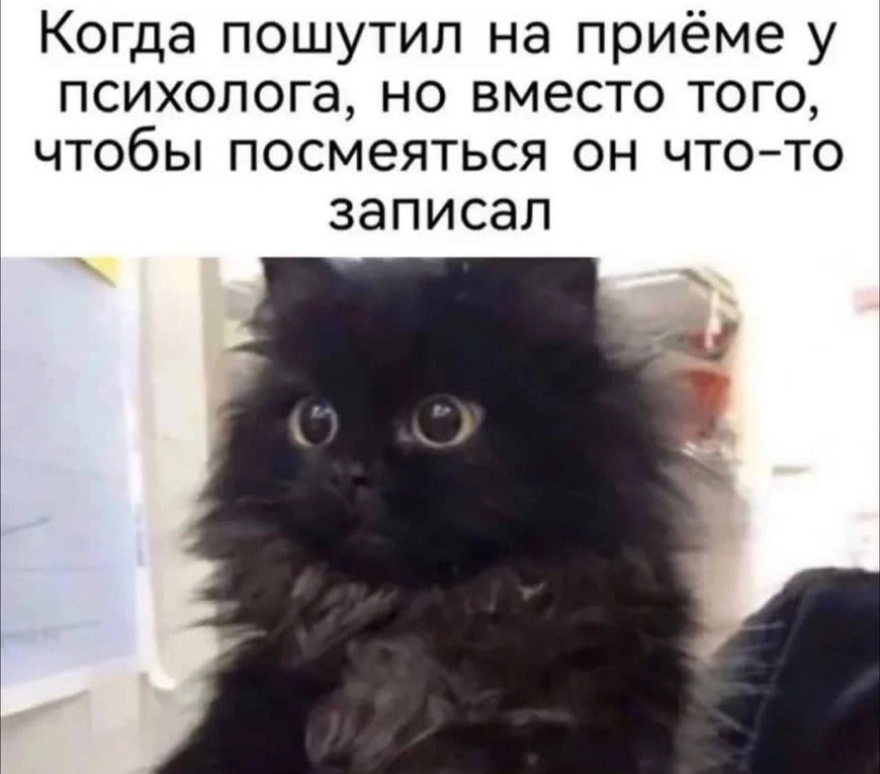 Когда пошутил на приёме у психолога, но вместо того, чтобы посмеяться он что-то записал