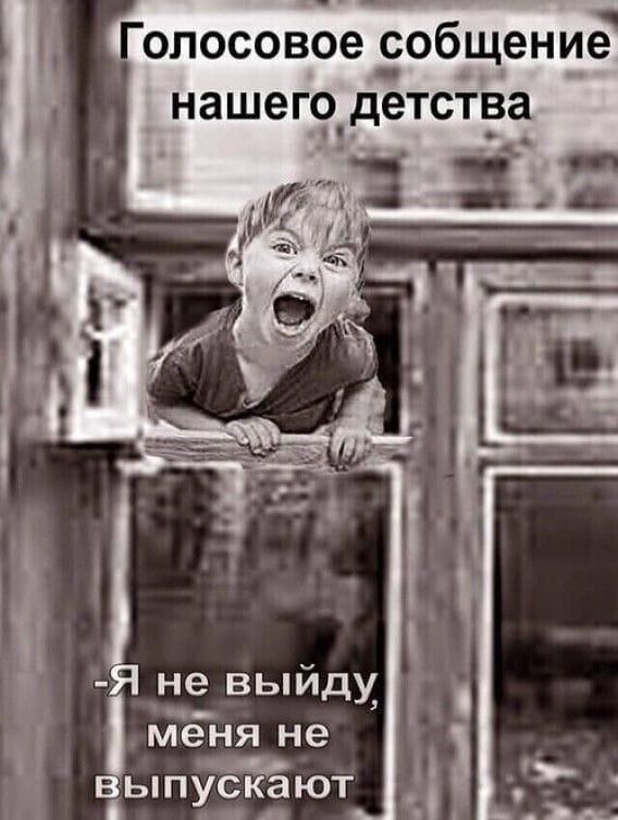 Голосовое сообщение нашего детства
-Я не выйду, меня не выпускают