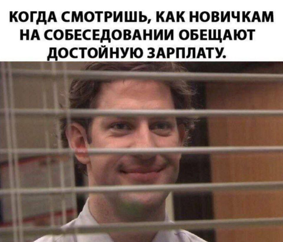 Когда смотришь, как новичкам на собеседовании обещают достойную зарплату.