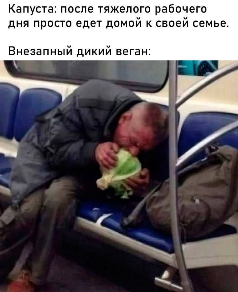 Капуста: после тяжелого рабочего дня просто едет домой к своей семье. Внезапный дикий веган: