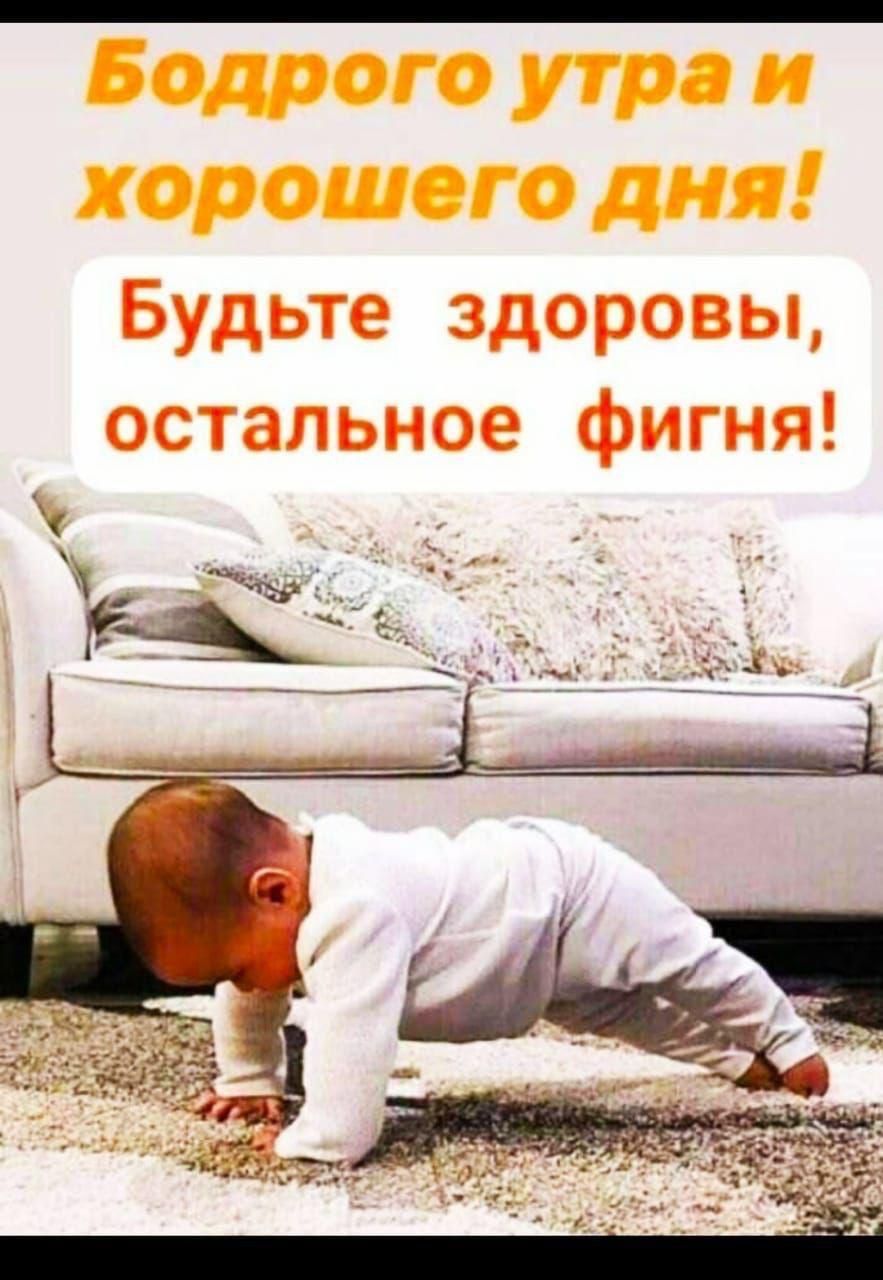 Бодрого утра и хорошего дня! Будьте здоровы, остальное фигня!
