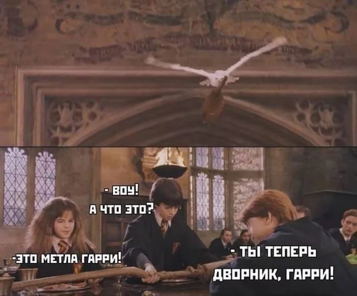 - BOY! А ЧТО ЭТО? - ЭТО МЕТЛА ГАРРИ! - ТЫ ТЕПЕРЬ ДВОРНИК, ГАРРИ!
