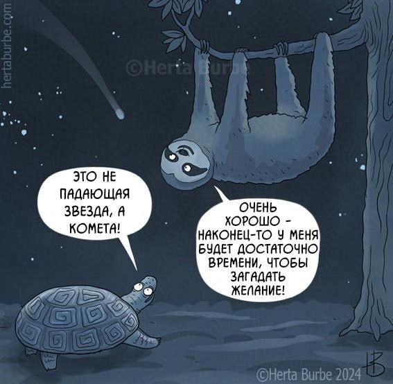 Это не падающая звезда, а комета!\nОчень хорошо — то! У меня будет достаточно времени, чтобы загадать желание!