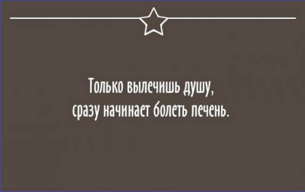 Только вылечишь душу, сразу начинает болеть печень.