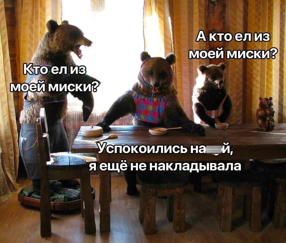 Кто ел из моей миски? А кто ел из моей миски? Успокоились на _й, я ещё не накладывала