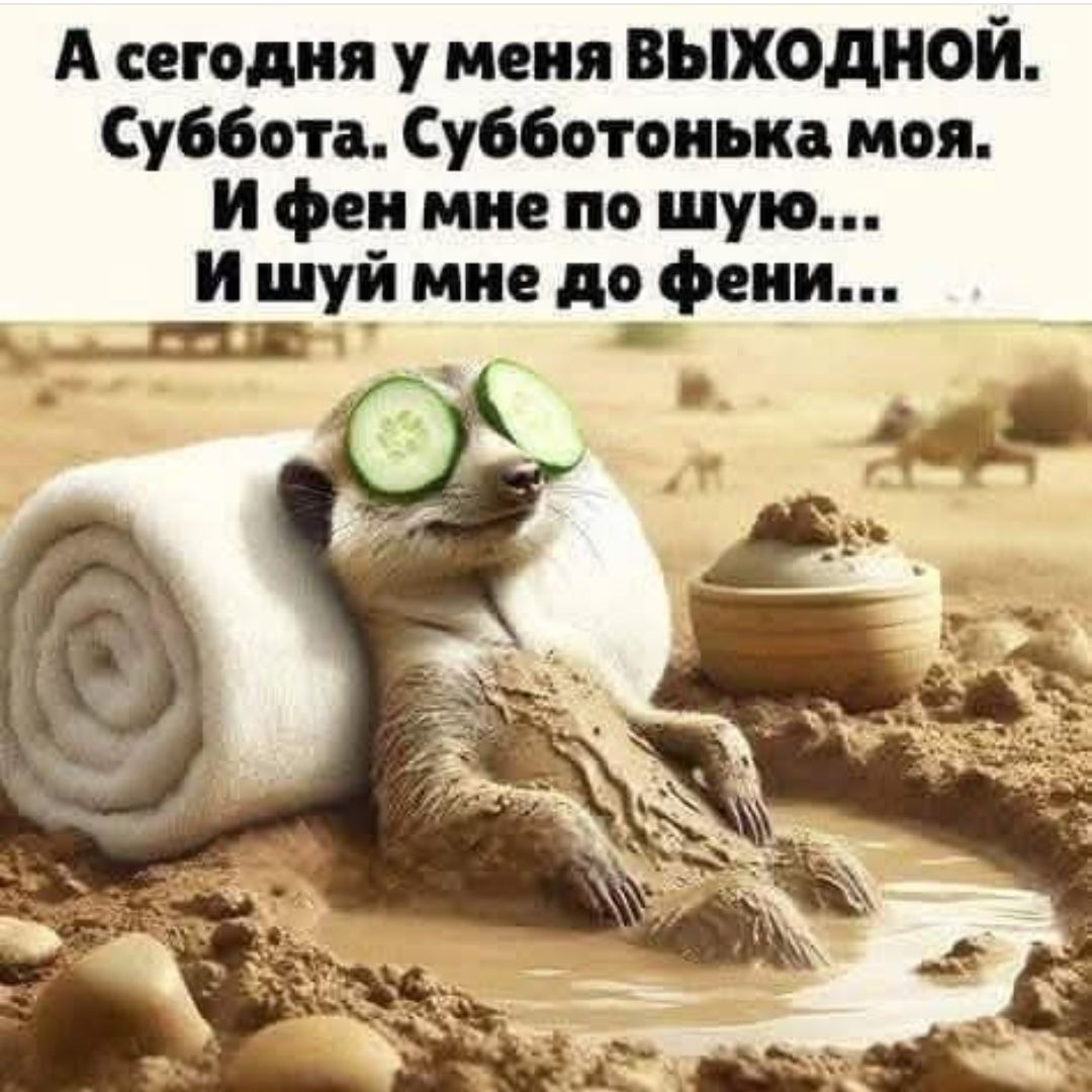 А сегодня у меня ВЫХОДНОЙ. Суббота. Субботонька моя. И фен мне по шуя... И шуй мне до фен...