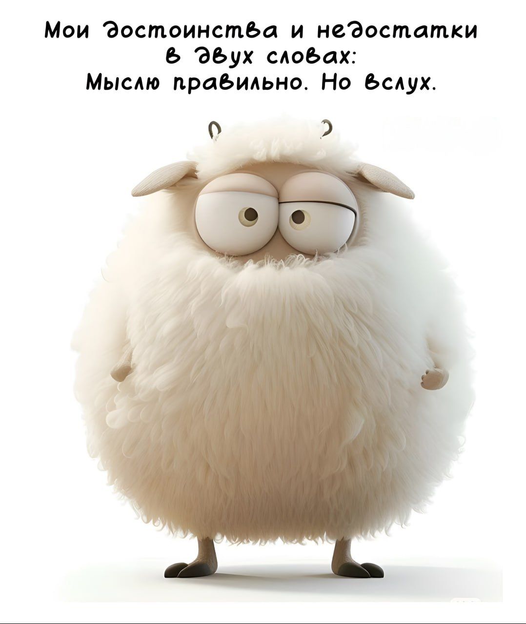 Мои достоинства и недостатки в двух словах: Мыслю правильно. Но вслух.