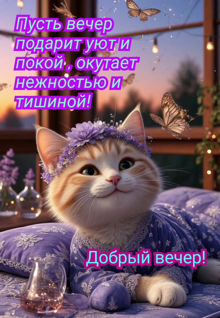 Пусть вечер подарит уют и покой, окутает нежностью и тишиной! Добрый вечер!