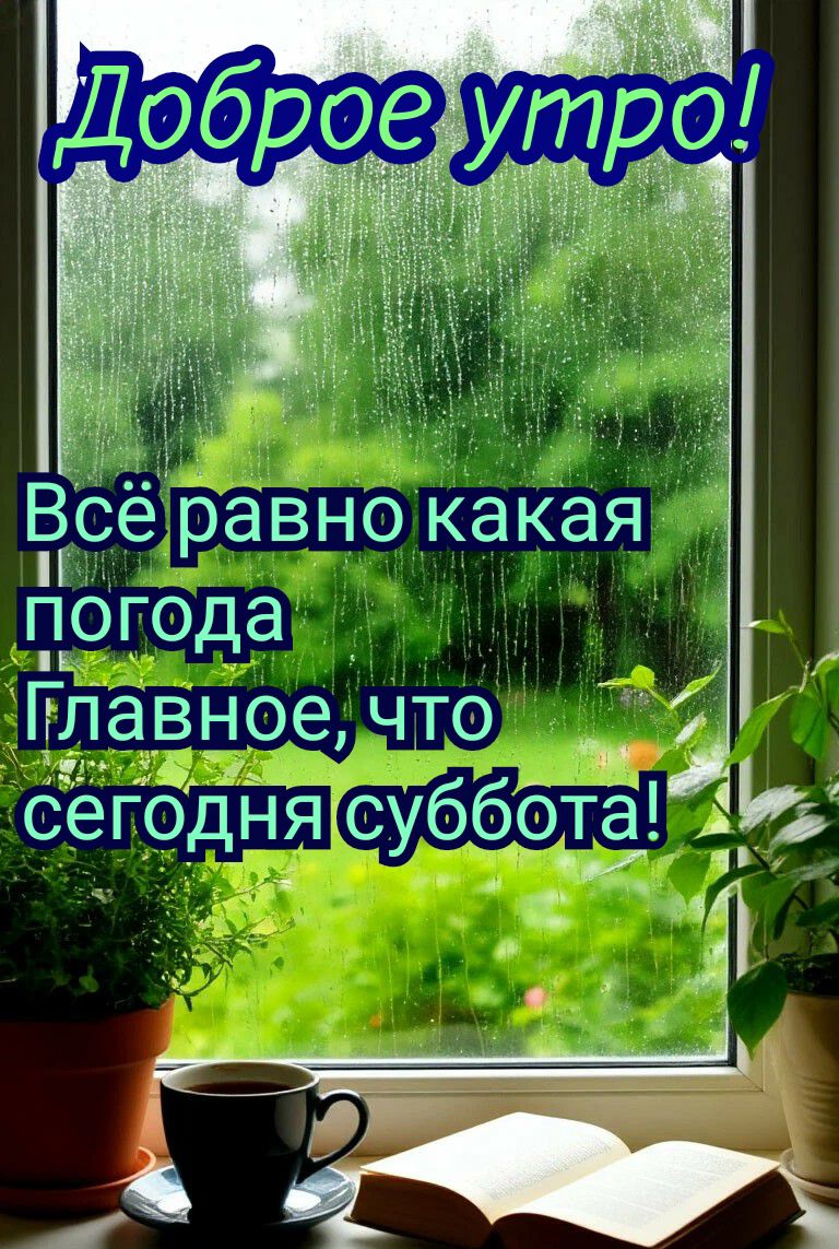 Доброе утро!
Всё равно какая погода
Главное, что сегодня суббота!