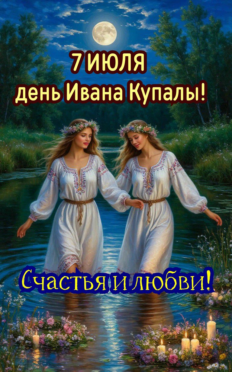 7 ИЮЛЯ
день Ивана Купалы!
Счастья и любви!