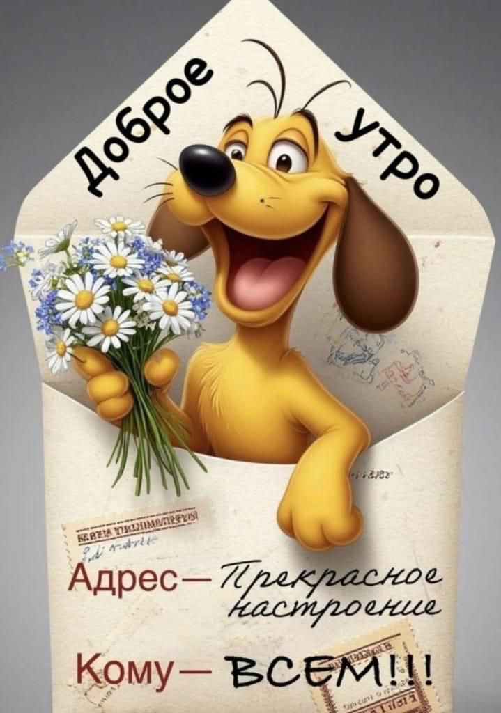 Доброе утро
Адрес – Прекрасное настроение
Кому – ВСЕМ!!!