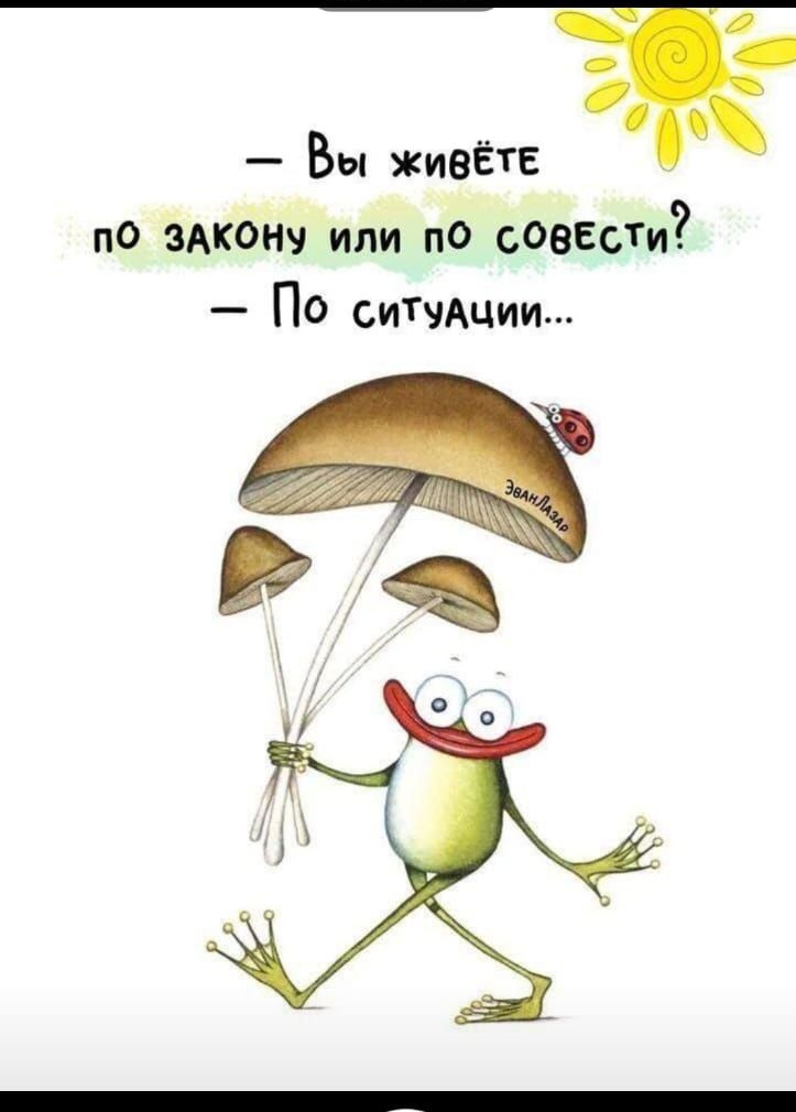 – Вы живёте по закону или по совести?  – По ситуации...
