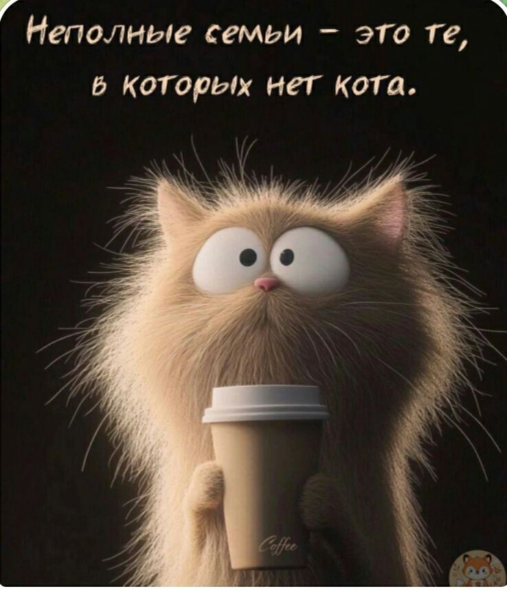 Неполные семьи – это те, в которых нет кота.