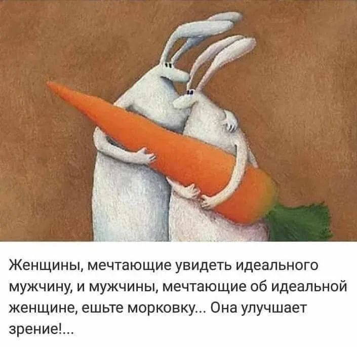 Женщины мечтающие увидеть идеального мужчину и мужчины мечтающие об идеальной женщине ешьте морковку Она улучшает