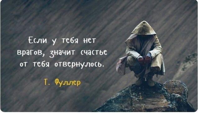 Если у тебя нет врагов хначит счастье от тебя отвернулось Т Фуллер