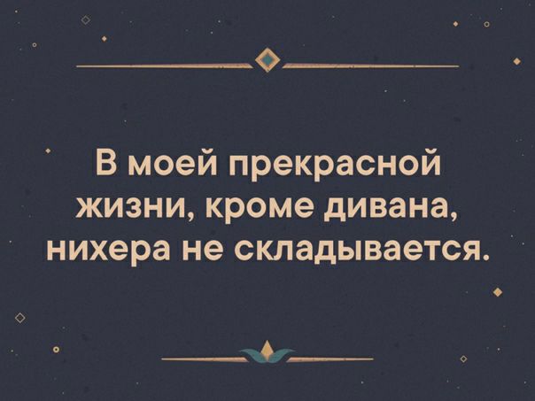 Ф В моей прекрасной жизни кроме дивана нихера не складывается НННЕНИЕ У СЛННЕНЕ