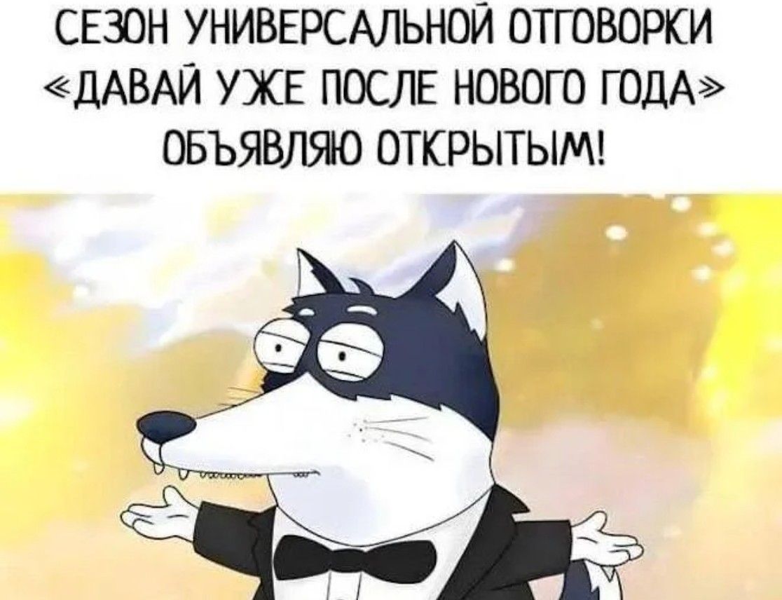 СЕЗОН УНИВЕРСАЛЬНОЙ ОТГОВОРКИ «ДАВАЙ УЖЕ ПОСЛЕ НОВОГО ГОДА» ОБЪЯВЛЯЮ ОТКРЫТЫМ!