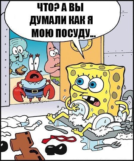 ЧТО? А ВЫ ДУМАЛИ КАК Я МОЮ ПОСУДУ...