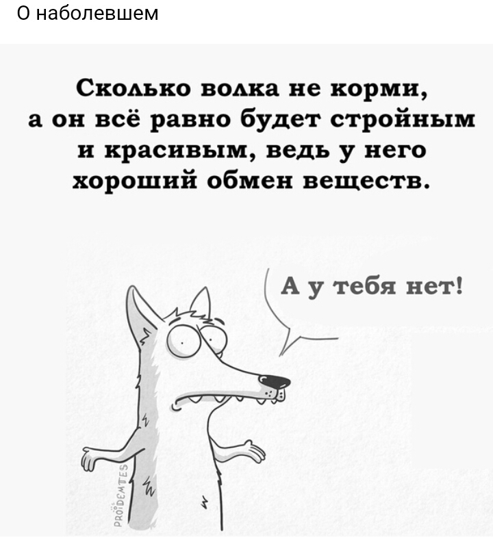 О наболевшем Скодъко ноша не корми он всё равно будет стройным и красивым ведь у него хороший обмен веществ А у тебя нет