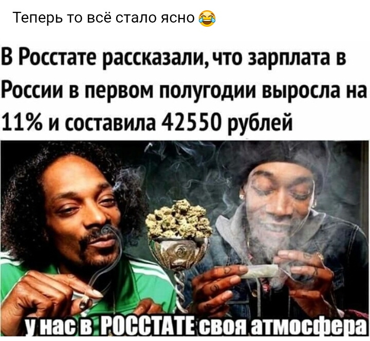 Теперь то всё стало ясно В Росстате рассказали что зарплата в России в первом полугодии выросла на 11 и составила 42550 рублей