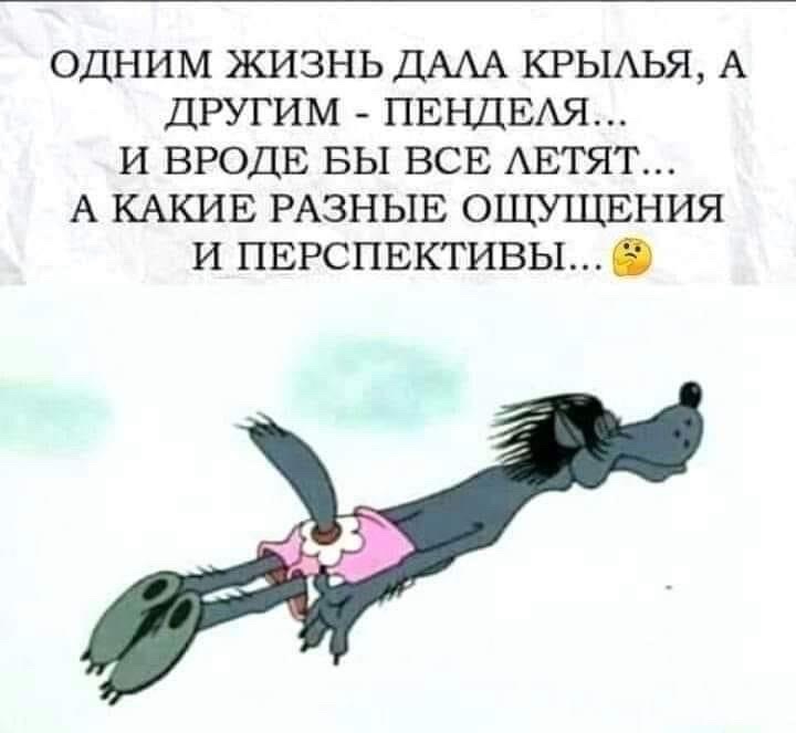 ОДНИМ ЖИЗНЬ ДАЛА КРЫЛЬЯ А ДРУГИМ ПЕНДЕМЯ И ВРОДЕ БЫ ВСЕ ЛЕТЯТ А КАКИЕ РАЗНЫЕ ОЩУЩЕНИЯ И ПЕРСПЕКТИВЫ