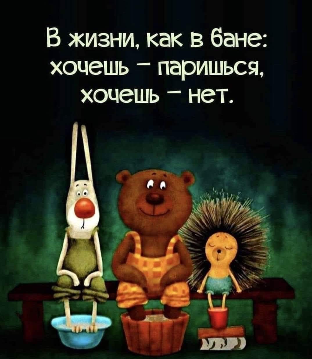 В жизни как в бане хочешь паришься хочешь нет