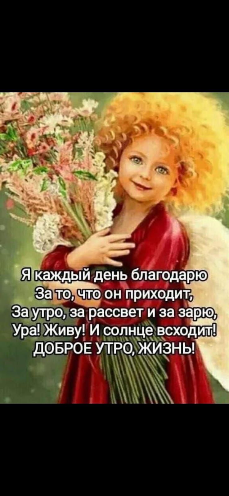 Я каждый день благодарю
За то, что он приходит,
За утро, за рассвет и за зарю,
Ура! Живу! И солнце всходит!
ДОБРОЕ УТРО, ЖИЗНЬ!