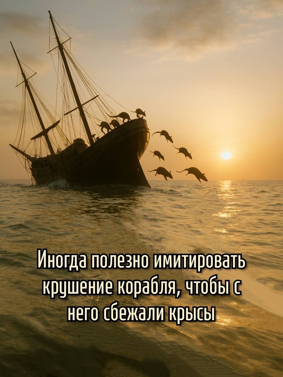 Иногда полезно имитировать крушение корабля, чтобы с него сбежали крысы