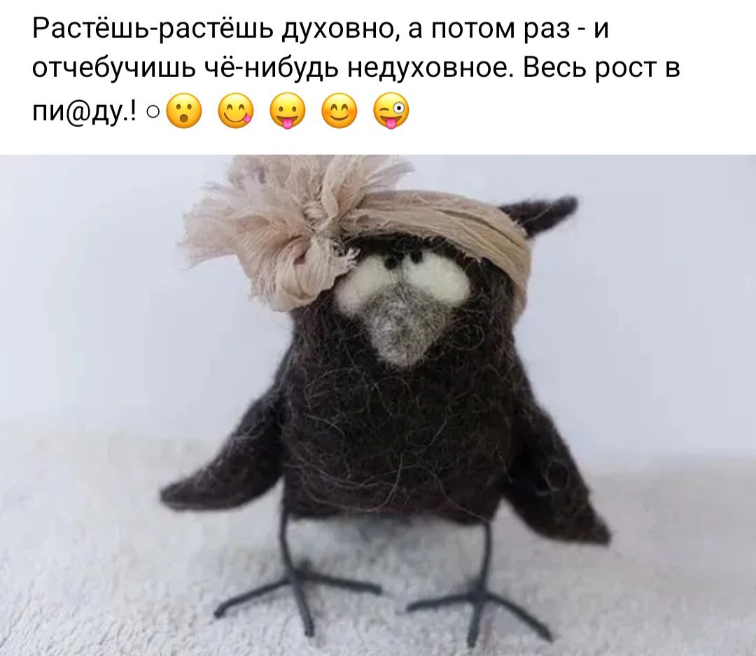 Растёшь-растёшь духовно, а потом раз - и отче́бываешь чё-нибудь недуховное. Весь рост в пи@ду! ◉◕ ◕ ◕ ◕ ◕