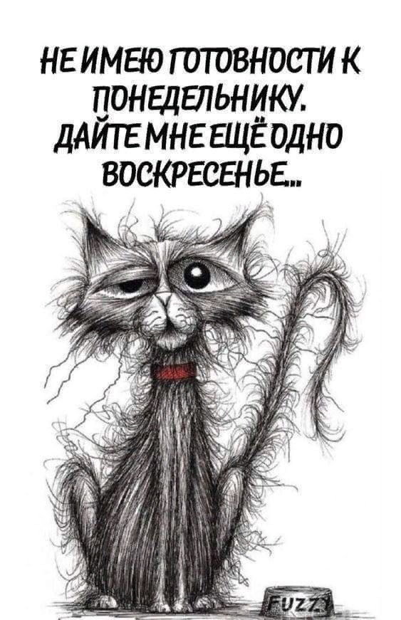 НЕ ИМЕЮ ГОТОВНОСТИ К ПОНЕДЕЛЬНИКУ. ДАЙТЕ МНЕ ЕЩЁ ОДНО ВОСКРЕСЕНЬЕ...