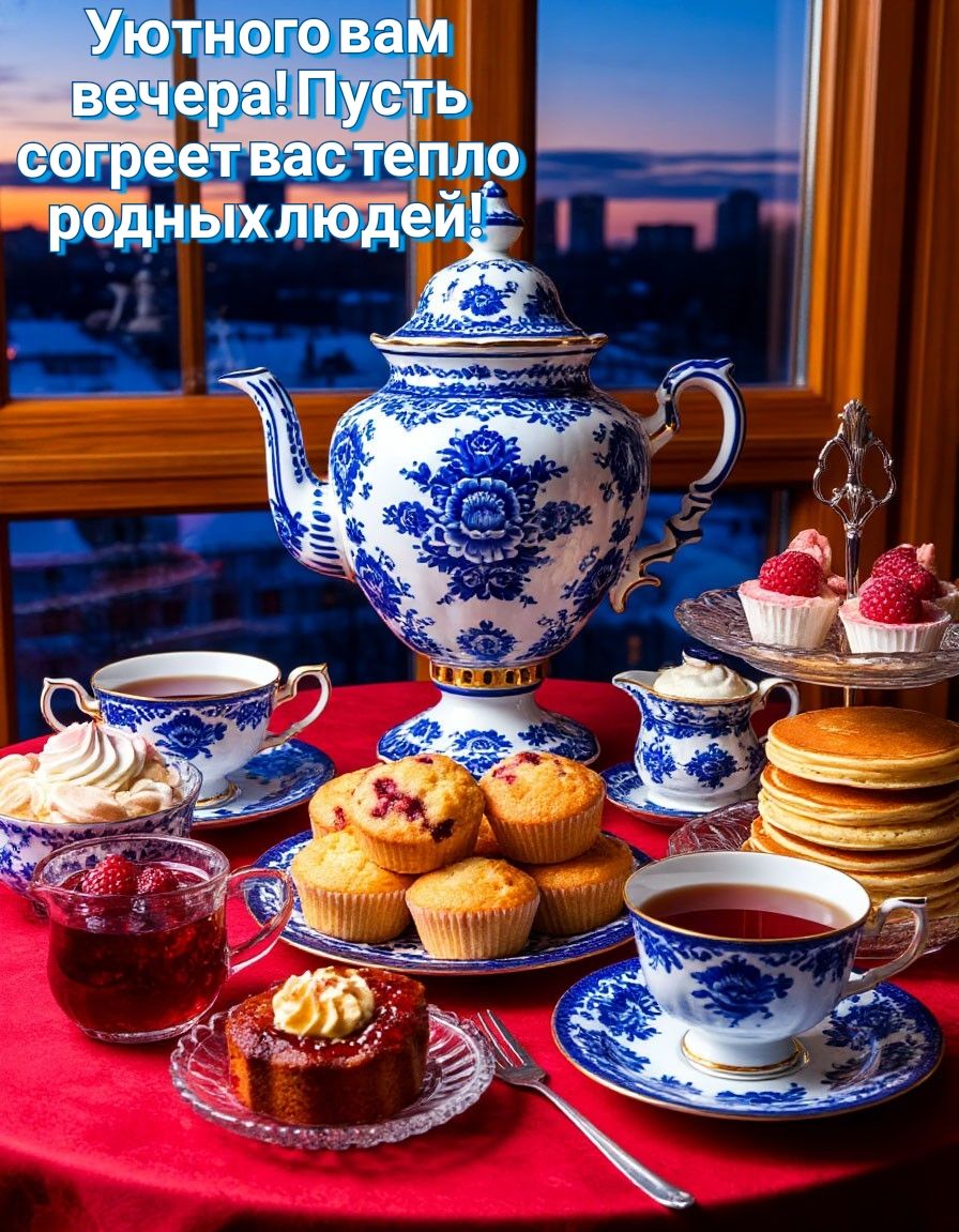Уютного вам вечера! Пусть согреет вас тепло родных людей!