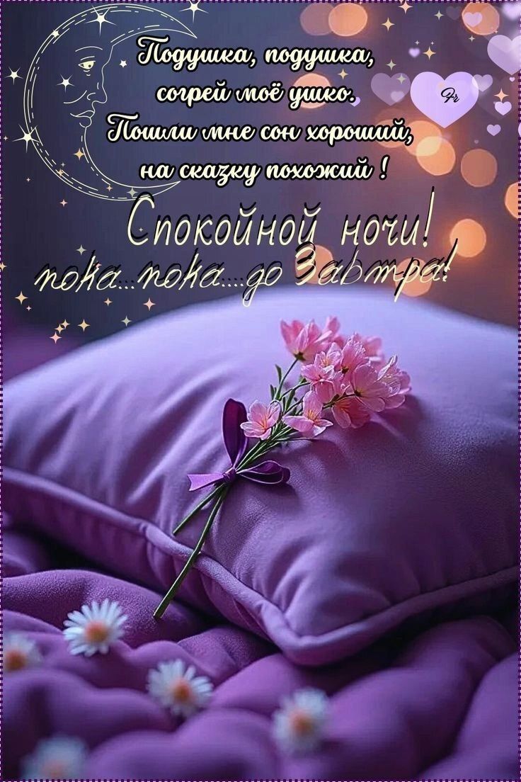 Подушка, подушка, согрей моё ушко, Пошли мне сон хороший, на сказку похожий! Спокойной ночи! пока... пока... до завтра!