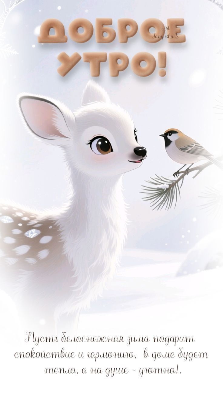 ДОБРОЕ УТРО! Пусть белоснежная зима подарит спокойствие и гармонию, в доме будет тепло, а на душе - уютно!