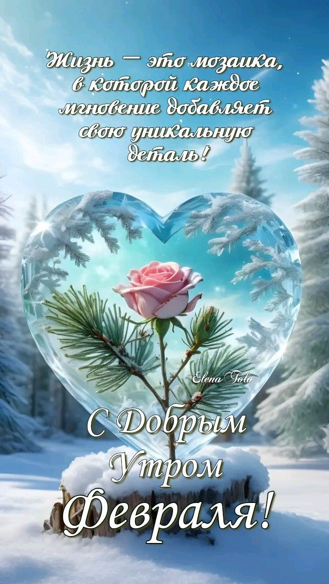 Жизнь — это мозайка, в которой каждое мгновение добавляет свою уникальную деталь!\nС Добрым Утром Февраля!