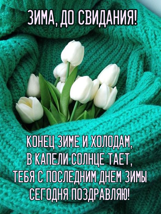 ЗИМА ДО СВИДАНИЯ 316 КОНЕЦУЗИМЕЙ ХОЛОДАМ ВКАПЕЛИСОЛАЦЕ ТАЕТ ТЕБЯ СПОСЛЕДНИМ ДНЕМ ЗИМЫ СЕГОДНЯ ПОЗДРАВЛЯЮ