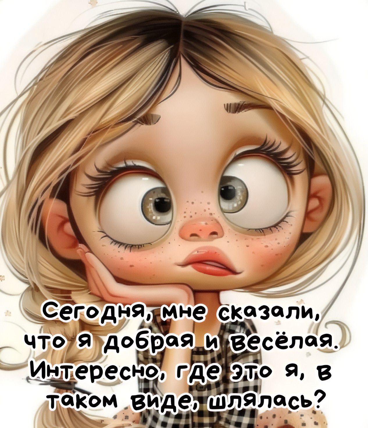 Сегодня, мне сказали, что я добрая и весёлая. Интересно, где это я, в таком виде, шлялась?