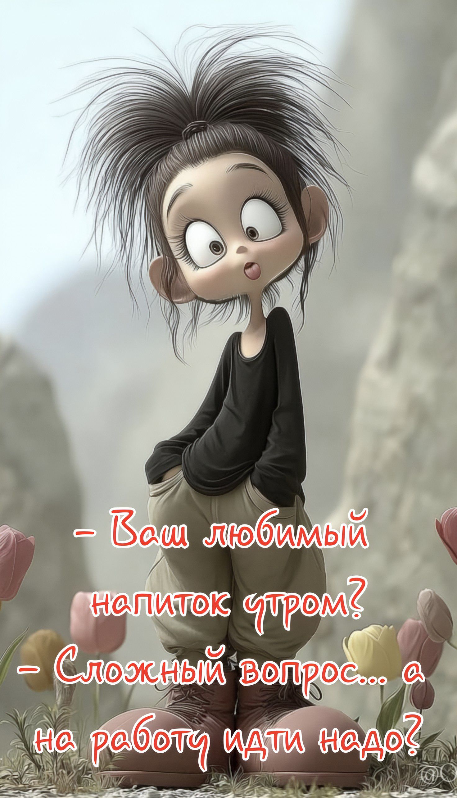 – Ваш любимый напиток утром?
– Сложный вопрос... а на работу идти надо?
