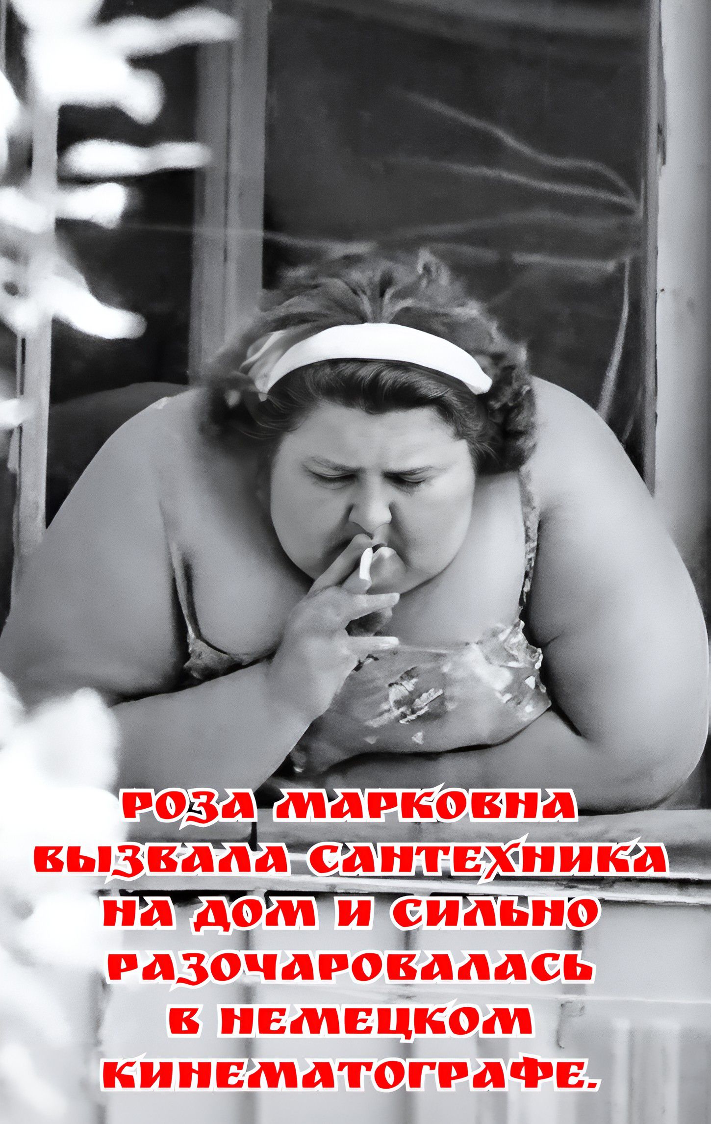 РОЗА МАРКОВНА ВЫЗВАЛА САНТЕХНИКА НА ДОМ И СИЛЬНО РАЗОЧАРОВАЛАСЬ В НЕМЕЦКОМ КИНОМАТОГРАФЕ.