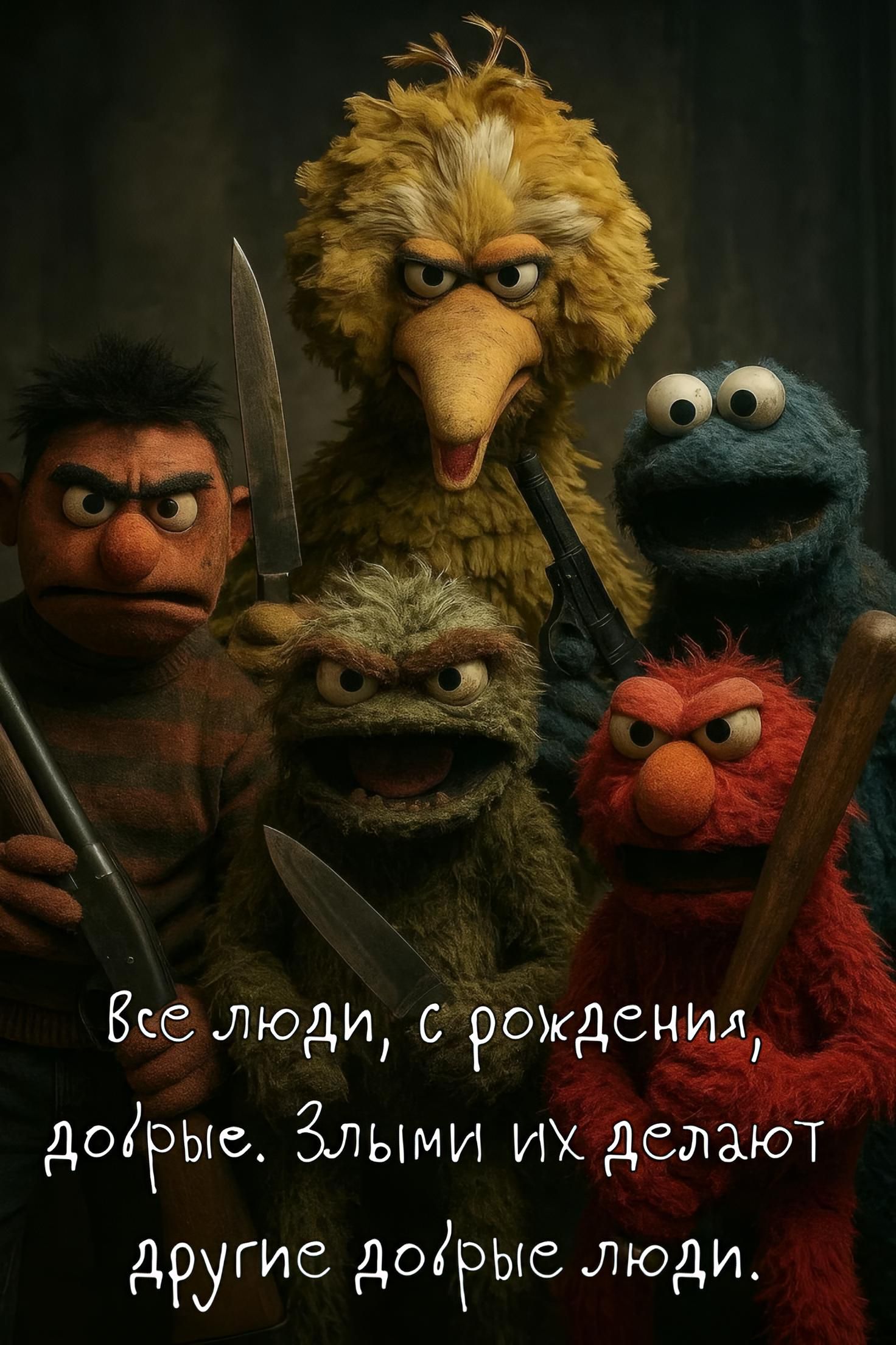 Все люди, с рождения, добрые. Злыми их делают другие добрые люди.