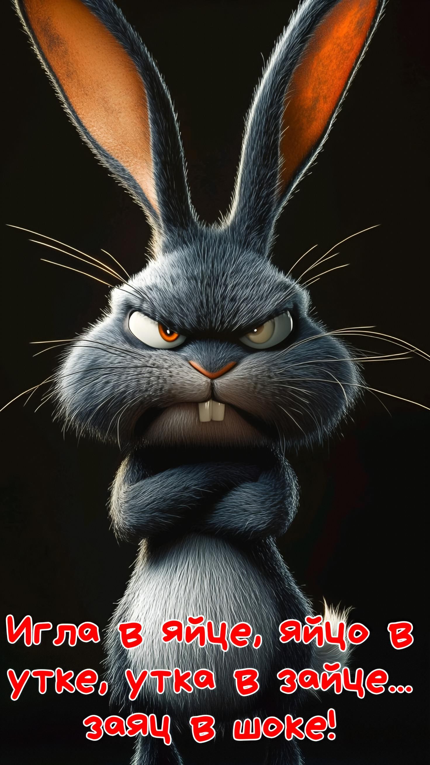 Игла в яйце, яйцо в утке, утка в зайце... заяц в шоке!