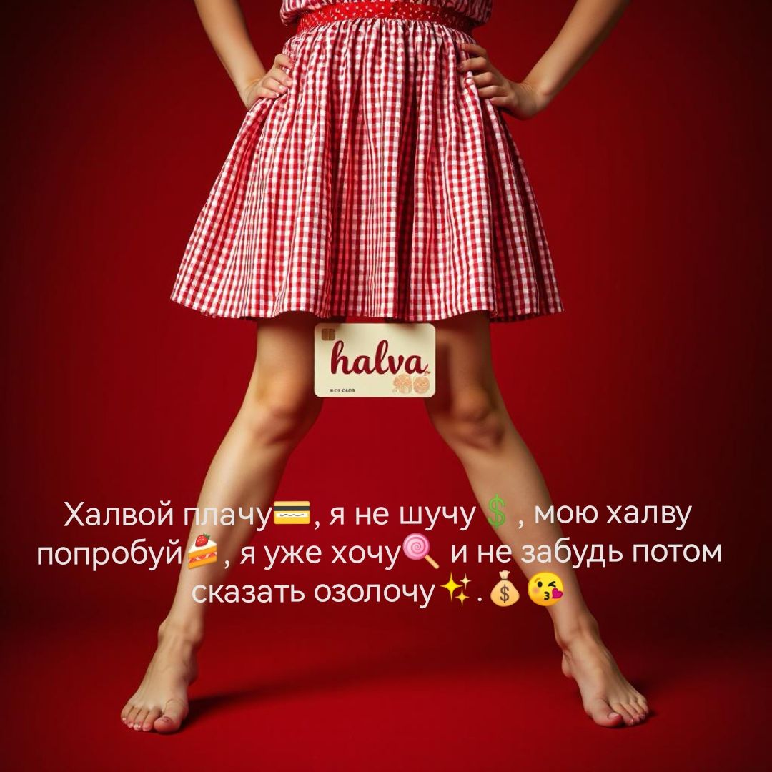 Халвой плачу, я не шучу, мою халву попробуй, я уже хочу и не забудь потом сказать озолочу