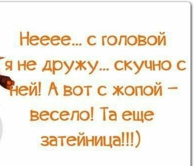 Навес с головой я не дружу скучно с ей А вот с жопой весело Тв еще затейиш