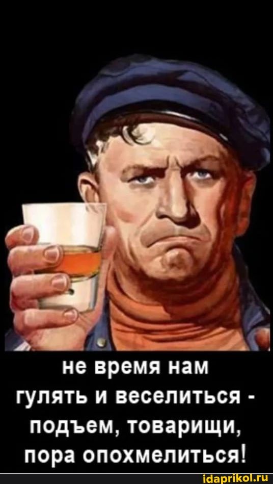 не время нам гулять и веселиться - подьем, товарищи, пора опохмелиться!