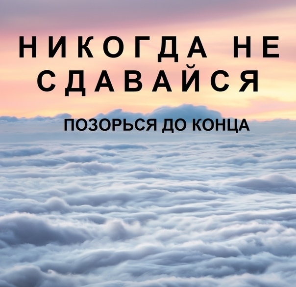 НИКОГДА НЕ СДАВАИСЯ ПОЗОРЬСЯ ДО КОНЦА