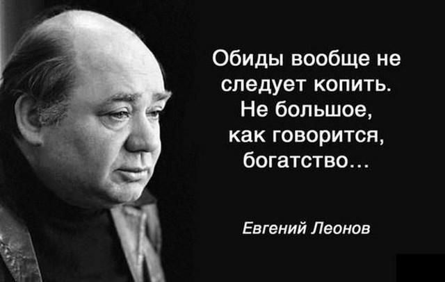 Обиды вообще не следует копить Не большое как говорится богатство Евгений Леонов