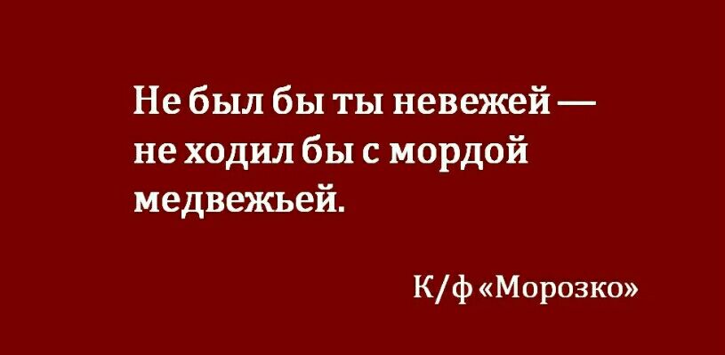 Не был бы ты невежей не ходил бы с мордой медвежьей Кф Морозко