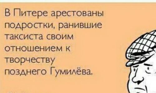 В Питере арестованы подростки ранившие таксиста своим отношением к творчеству позднего Гумидёва